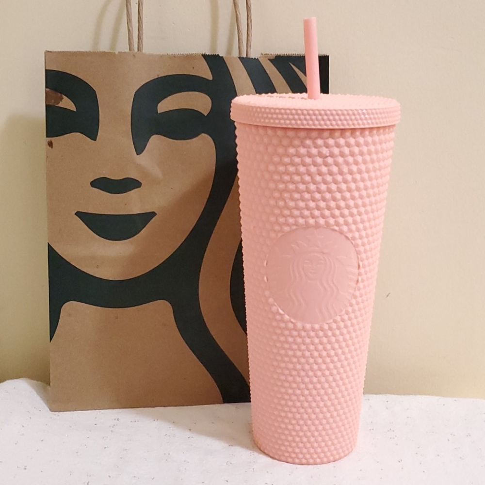 Pink Matte Studded Starbucks tumbler